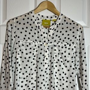 Anthropologie Maeve Brunia Polka Dot Henley Small